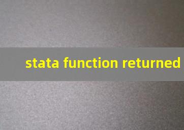 stata function returned error